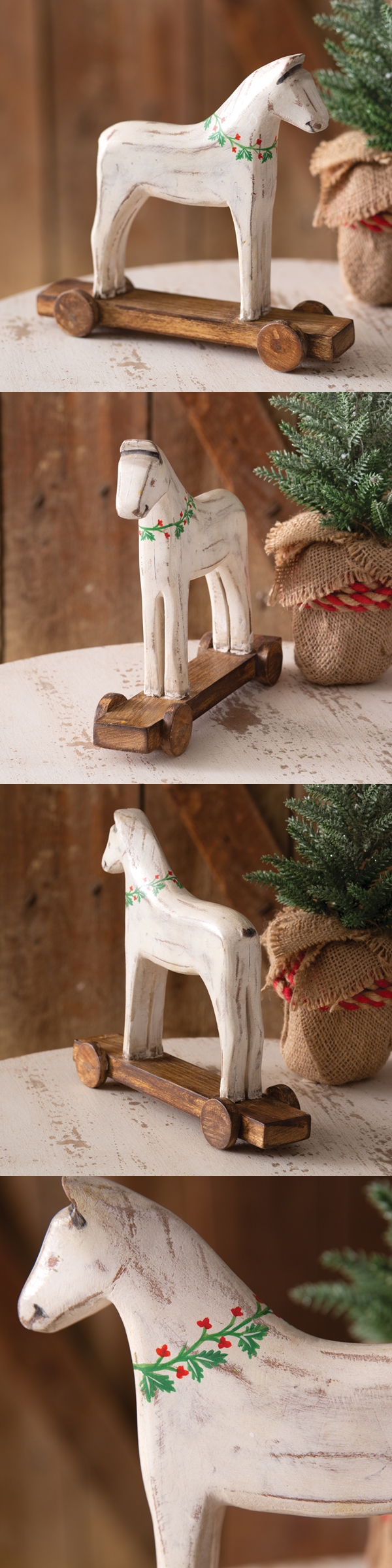 CTW Home Collection Wooden Toy Horse for Holiday Decorations