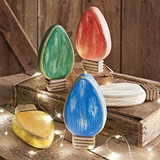 CTW Home Collection Set of 5 Tabletop Wooden Christmas Light Figurines