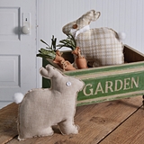 CTW Home Collection Cotton-Filled Plush Bunny Rabbits - Plaid & Linen