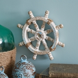CTW Home Collection Distressed-Wood Nautical Wheel Wall Decor