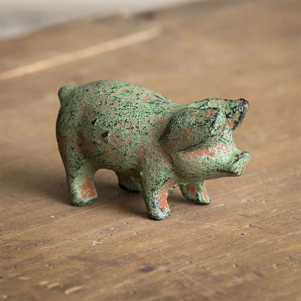 CTW Home Collection Rustic Mini Tabletop Cast-Iron Piglet Figurines (Set of 4)