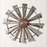 CTW Home Collection Galvanized-Metal with Patina Windmill Wall Decor