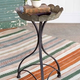 CTW Home Collection Galvanized-Metal and Cast-Iron Fluted Garden Stand