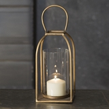 CTW Home Collection Large Tribeca Metal Lantern with Glass Chimney