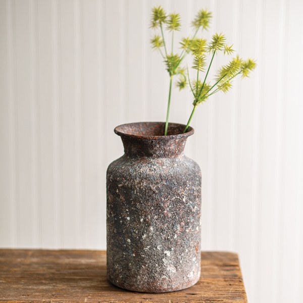 CTW Home Collection Textured Bouquet Metal Vase with Patina