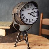 CTW Home Collection Metal and Glass Spotlight Clock with Tripod Base
