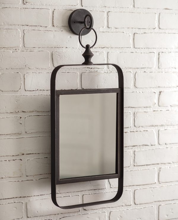 CTW Home Collection Industrial Wall-Mounted Metal Mirror