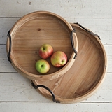 CTW Home Collection Set of Two 'Abrams' Industrial Wooden Trays