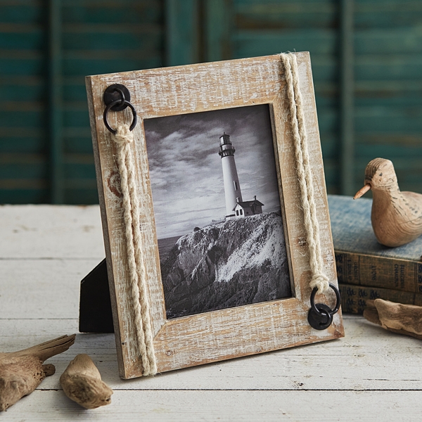 CTW Home Collection Whitewashed-Driftwood and Jute 5x7 Picture Frame