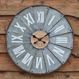 CTW Home Collection Galvanized-Metal Roman Numeral Windmill Wall Clock