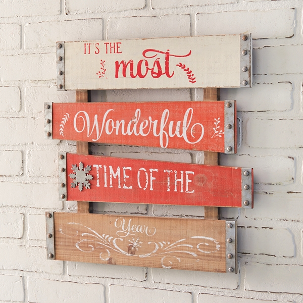 CTW Home Collection 'Most Wonderful Time of the Year' Planked Sign