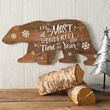 CTW Home Collection 'Most Wonderful Time of the Year' Bear-Shaped Sign