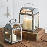 CTW Home Collection Set of Two 'Reddington' Galvanized-Metal Lanterns