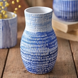 CTW Home Collection "Blue Lagoon" Clay Bouquet Vase