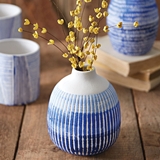 CTW Home Collection "Blue Lagoon" Clay Bud Vase