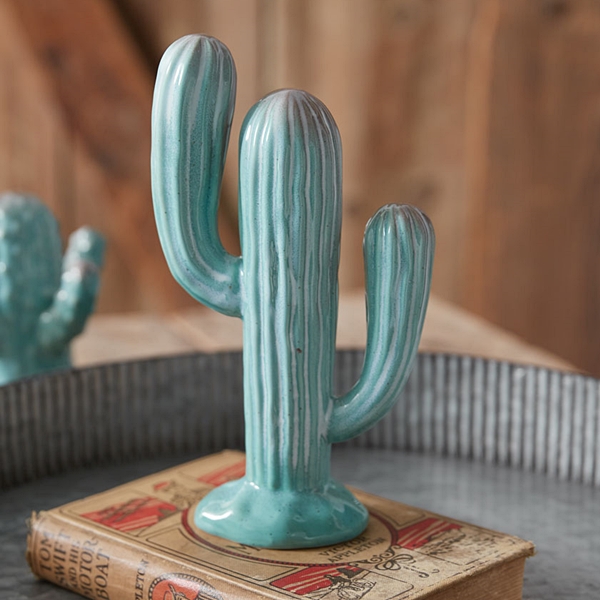 CTW Home Collection Ceramic Two-Arm Cactus Accent Sculpture