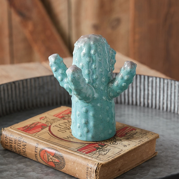 CTW Home Collection Ceramic Four-Arm Cactus Accent Sculpture