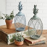 CTW Home Collection Set of Two Wire Mesh Pineapple Figurines