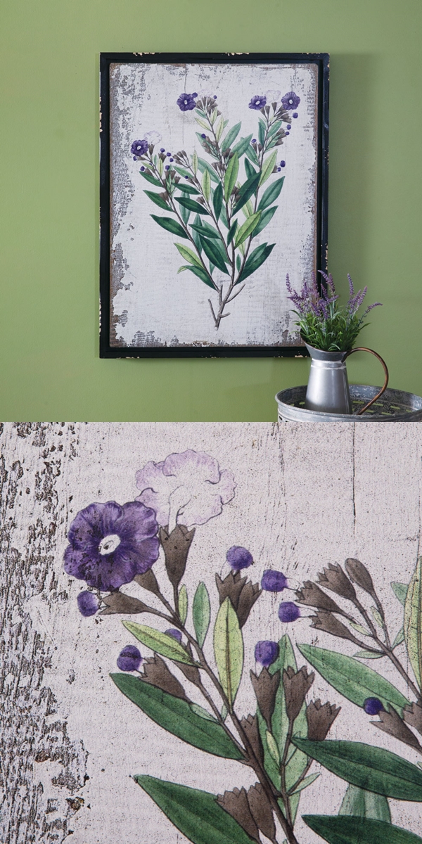 CTW Home Collection Botanical Wild Indigo Print Wall Decor