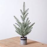 CTW Home Collection Tabletop Faux Fir Tree in Galvanized-Metal Pot