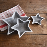 CTW Home Collection Set of Three Americana Star-Shaped Concrete Trays