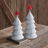CTW Home Collection Set of Two Metal Farmstead Christmas Trees