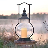 CTW Home Collection Dark Grey Steeple Lantern with Globe Chimney