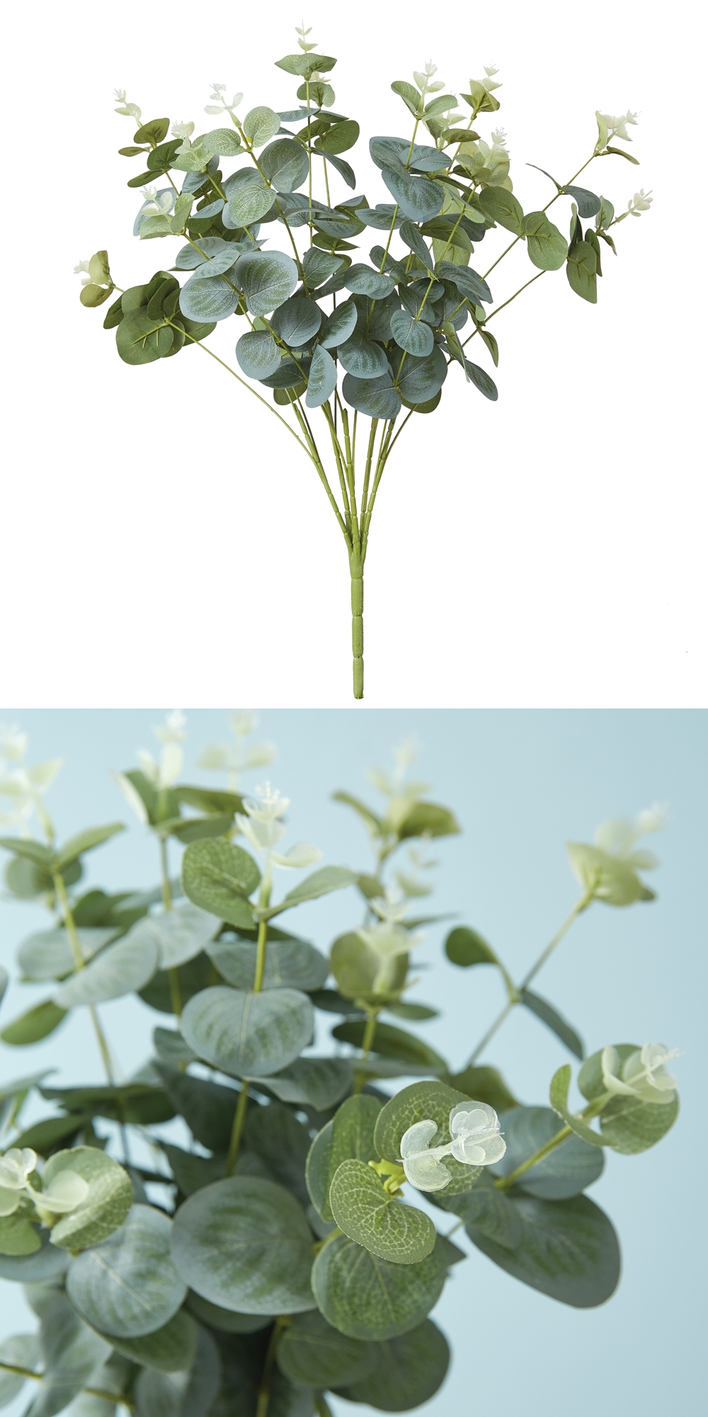 CTW Home Collection Real-Touch Artificial Budding Eucalyptus Bush Stems (Box of 2)