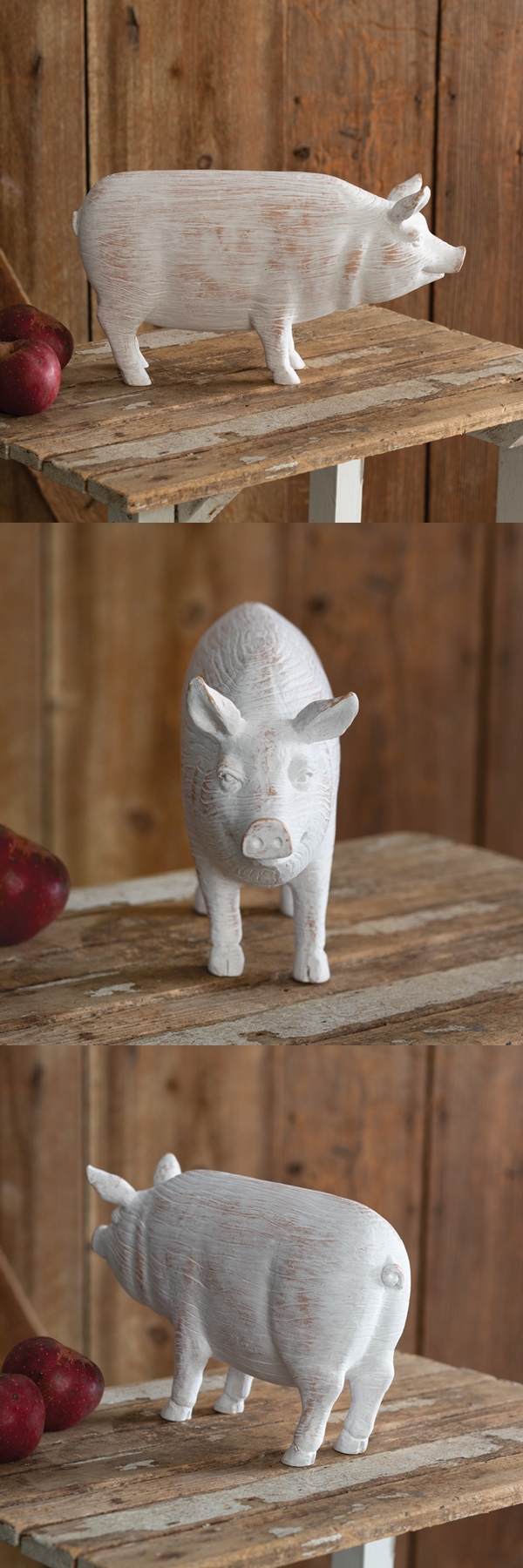 CTW Home Collection Distressed-Finish Farmhouse Tabletop Pig Figurine