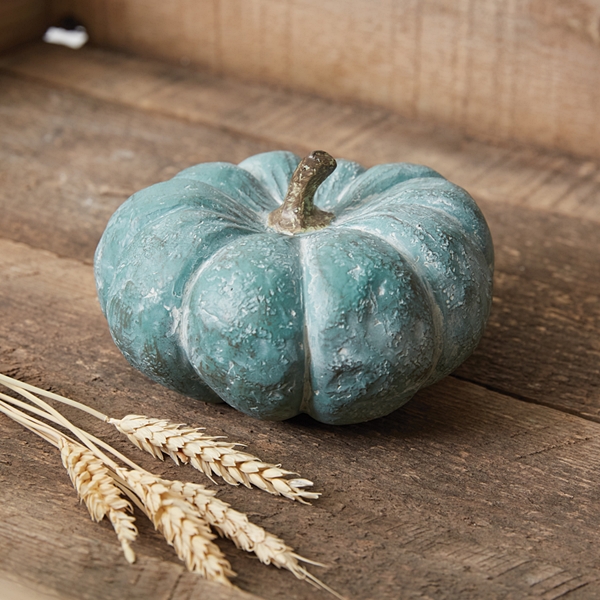 CTW Home Collection Medium-Sized Blue-Resin Autumn Heirloom Pumpkin