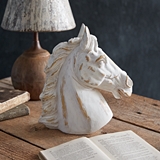 CTW Home Collection Magnificent Antiqued-White Horse Head Sculpture