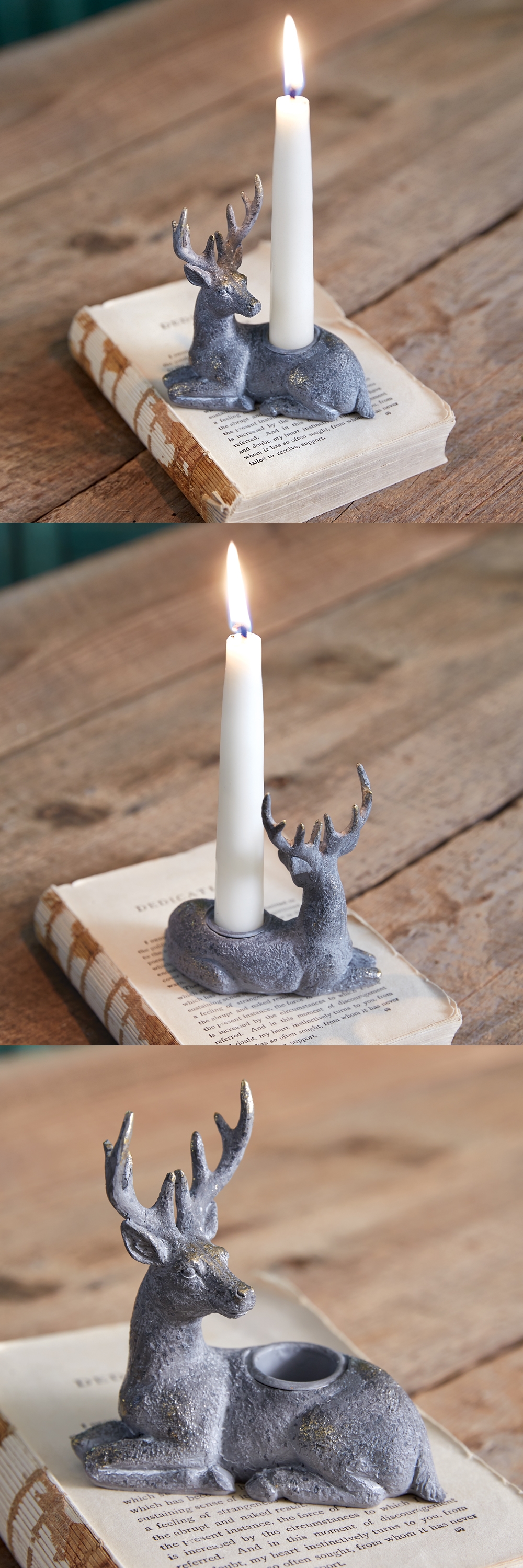 CTW Home Collection Kneeling Reindeer Taper Candle Holder