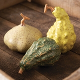 CTW Home Collection Set of Three Colorful Resin Autumn Gourds