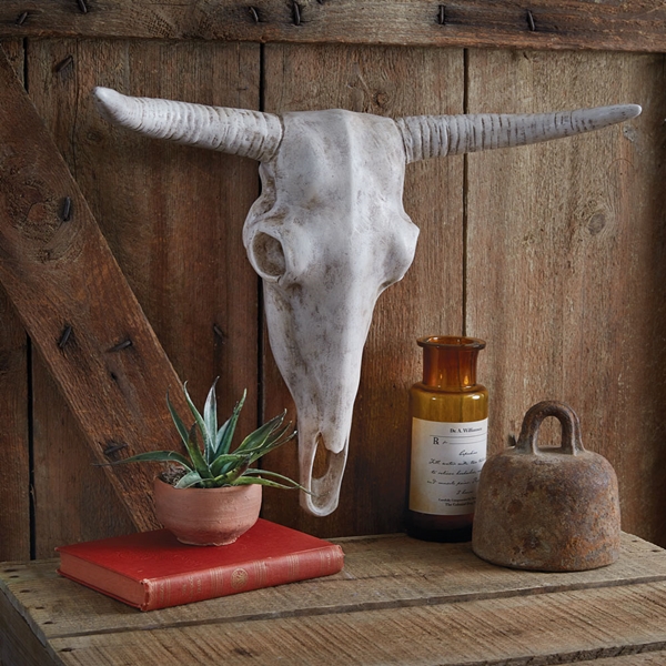 CTW Home Collection Resin Faux Longhorn Skull Wall Art