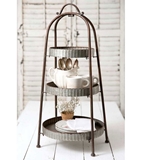 CTW Home Collection Three-Tier Metal Display with Corrugated-Edge Trays