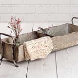 CTW Home Collection Distressed Metal Divided Tray/Planter with Songbird