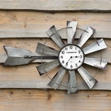CTW Home Collection Farmhouse-Style Metal Long Windmill Wall Clock