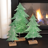 CTW Home Collection Set of Three Corrugated-Metal Christmas Trees