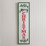 CTW Home Collection Enameled-Metal Merry Christmas Vertical Wall Sign
