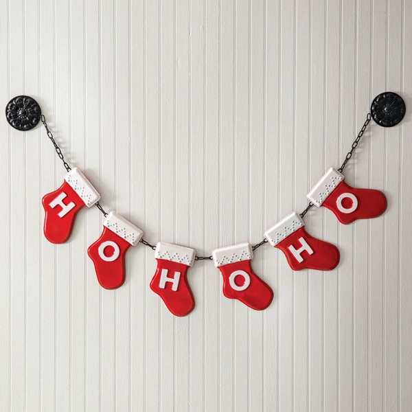 CTW Home Collection 'Ho Ho Ho' Enameled-Metal Stocking Garland