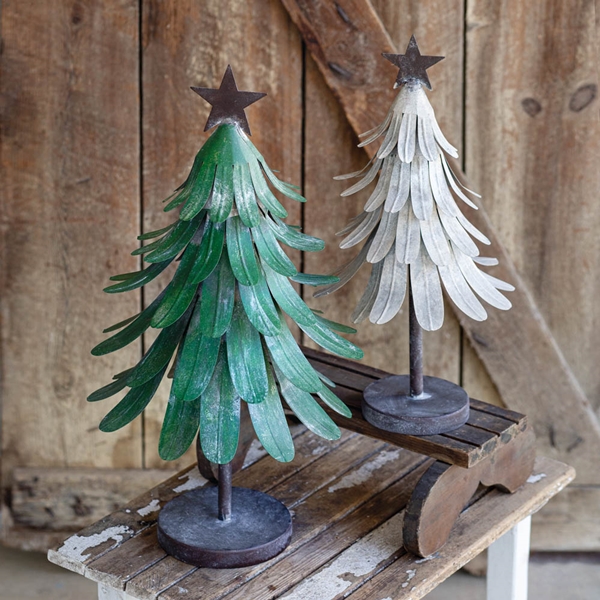 CTW Home Collection Set of Two Painted-Metal Christmas Trees