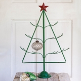 CTW Home Collection Green-Metal Holiday Tree with Wire Branches and Star