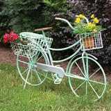 CTW Home Collection Decorative Mint Green Bicycle with Three Baskets