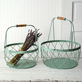 CTW Home Collection Set of Two Robins Egg Blue-Colored Wire Baskets
