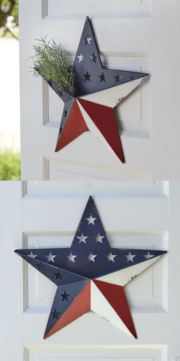 CTW Home Collection Americana Metal Star-Shaped Wall Pocket