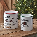 CTW Home Collection Set of Two 'Farm Fresh' Christmas Tree Buckets