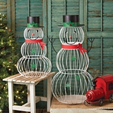 CTW Home Collection Set of Two Metal-Wire Snowmen Displays