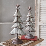 CTW Home Collection Set of Two Weathered Tin Christmas Trees