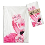 CTW Home Collection Watercolor Flamingo Print Tea Towels (Box of 4)