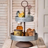 CTW Home Collection Two-Tier Galvanized-Metal 'Annabeth' Tray